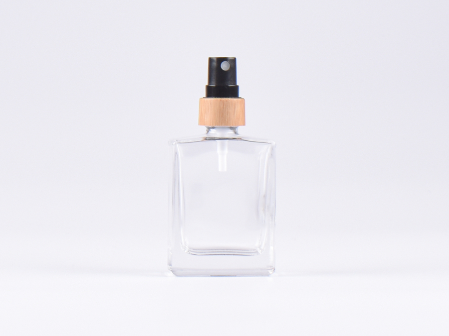 Klarglasflasche "Miro" 50ml, mit Zerstäuber Bambus