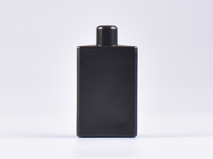 Schwarzglasflasche "Miro" 100ml, mit Tropfmontur schwarz
