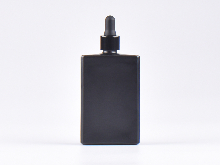 Schwarzglasflasche "Miro" 100ml, mit Pipette schwarz