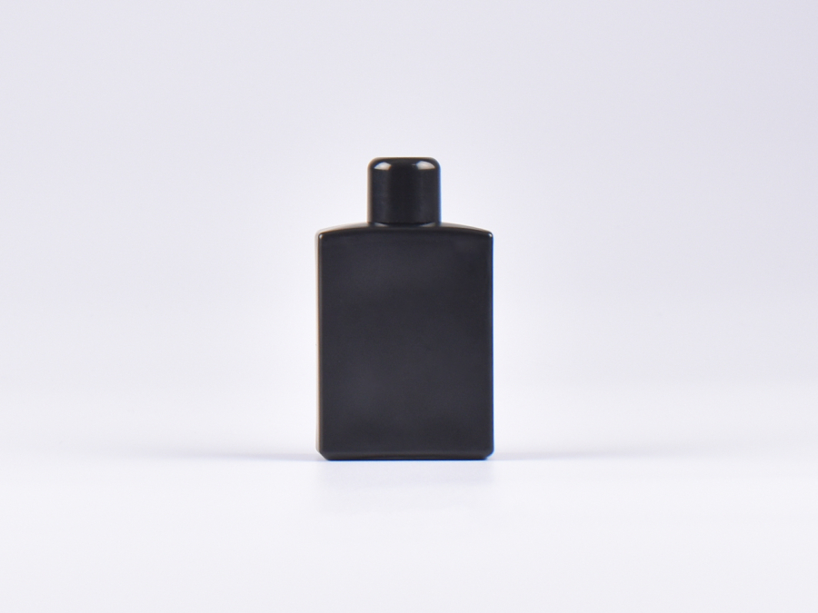 Schwarzglasflasche "Miro" 50ml, mit Schraubverschluss schwarz