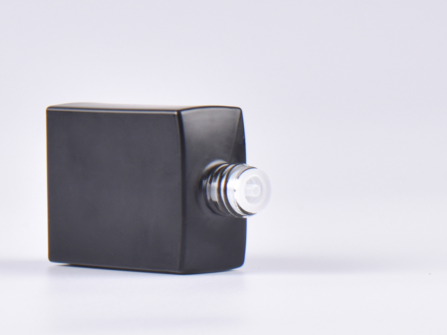 Schwarzglasflasche "Miro" 50ml, mit Tropfmontur schwarz