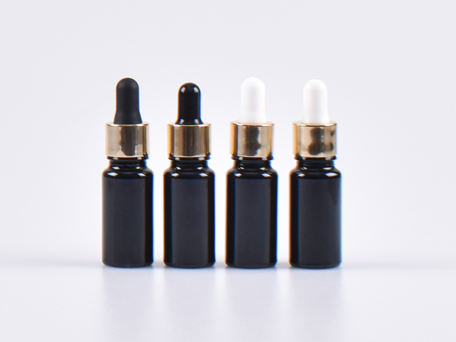 MIRON Violettglasflasche 10ml, mit Pipette gold