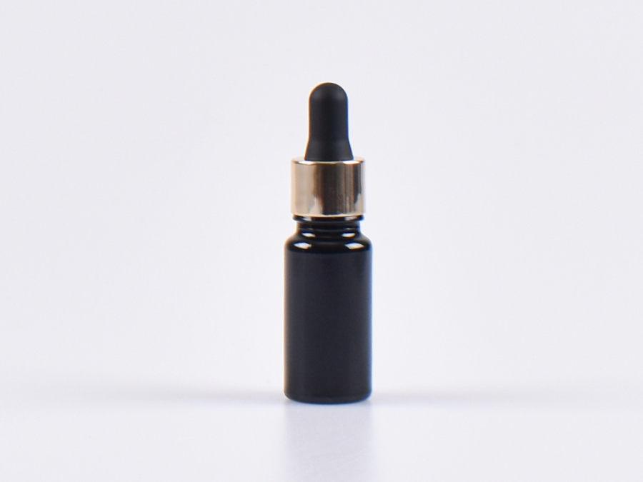 MIRON Violettglasflasche 10ml, mit Pipette gold