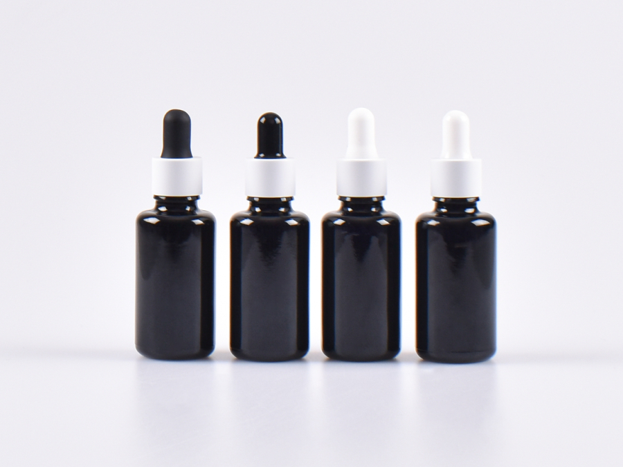 MIRON Violettglasflasche 30ml, mit Pipette weiss