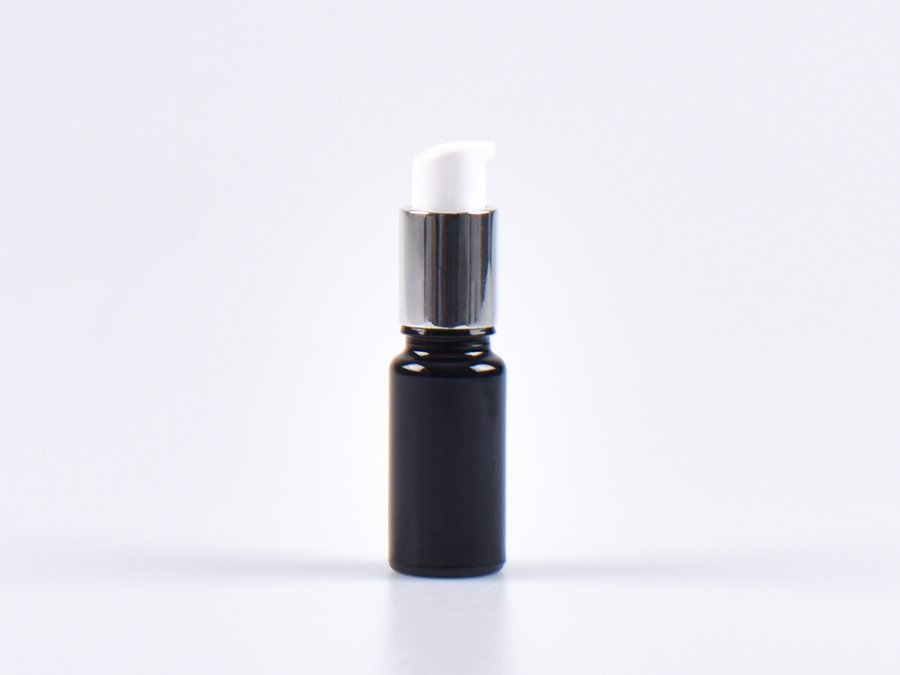 MIRON Violettglasflasche 10ml, mit Lotionspumpe Aluminium, 4 Color