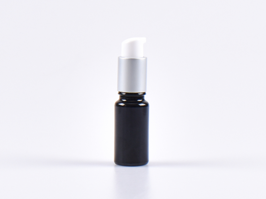 MIRON Violettglasflasche 10ml, mit Lotionspumpe Aluminium, 4 Color