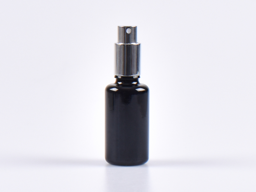 MIRON Violettglasflasche 30ml, mit Zerstäuber Aluminium, 4 Color