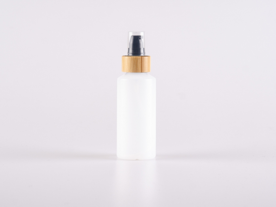 Flasche "Nasa" 100ml, LD-PE, mit Lotionspumpe Bambus