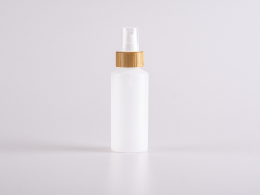 Flasche "Nasa" 100ml, LD-PE, mit Lotionspumpe Bambus