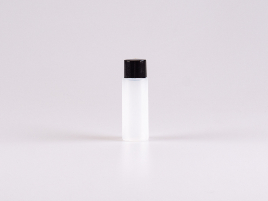Flasche "Nasa" 50ml, LDPE, mit Schraubverschluss weiss/schwarz