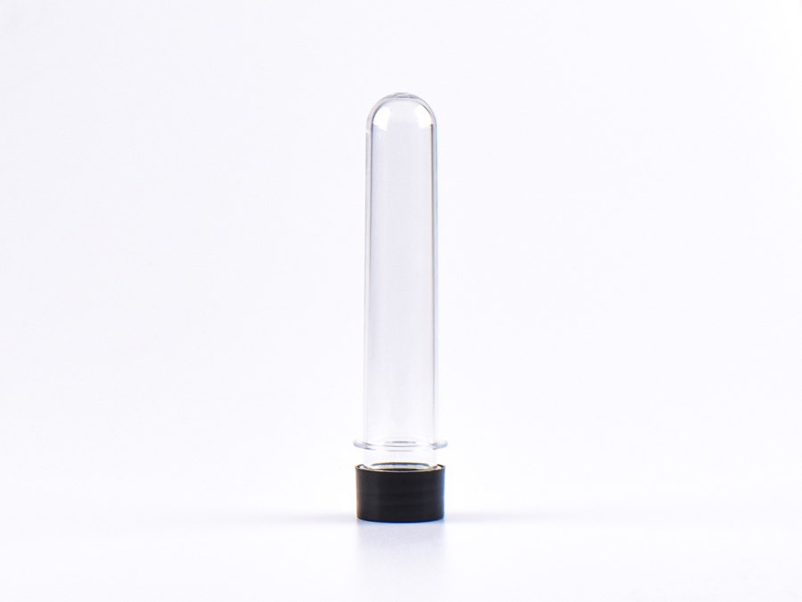 PET Röhrchen, 80ml, Schraubverschluss schwarz