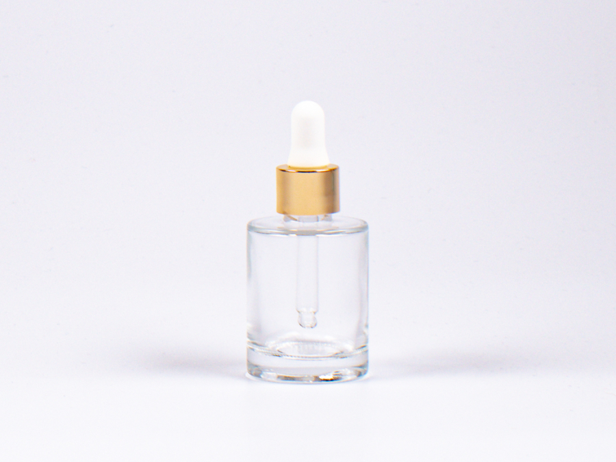 Glasflasche "Raoul" 30ml, mit Pipette gold
