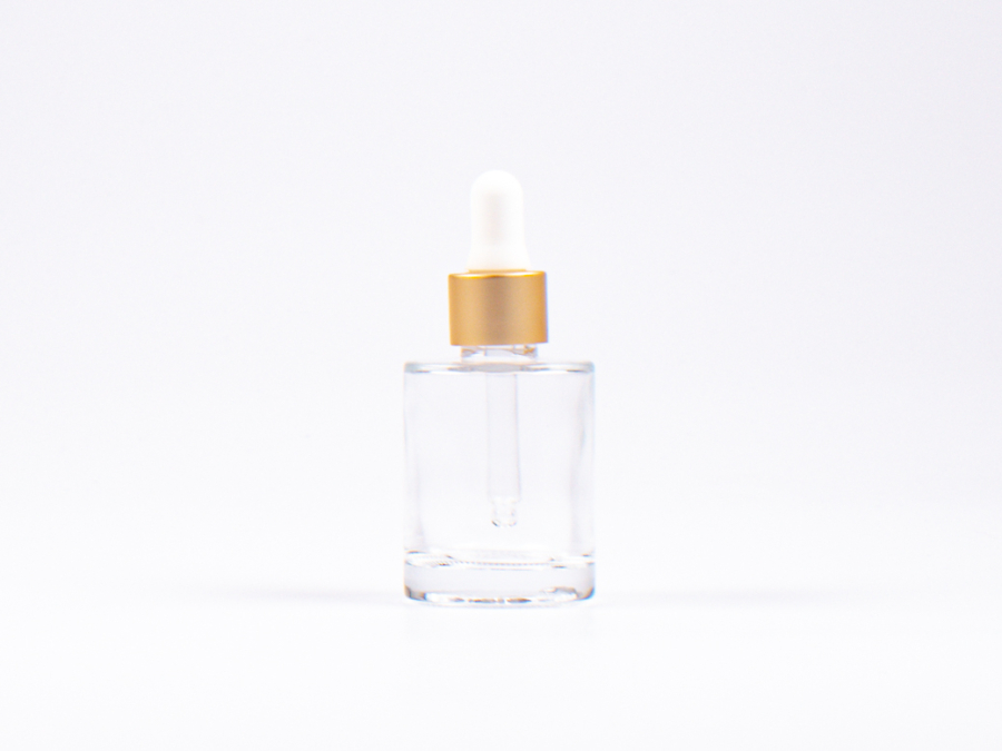 Glasflasche "Raoul" 30ml, mit Pipette gold