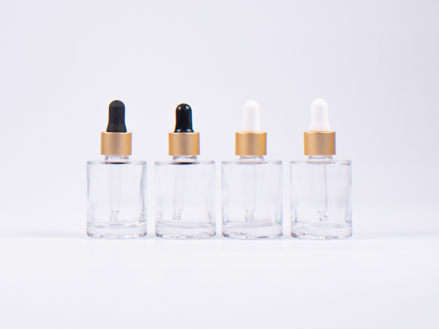 Glasflasche "Raoul" 30ml, mit Pipette gold