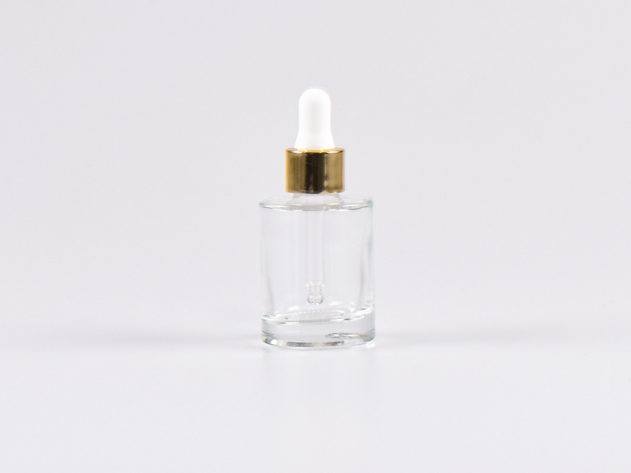 Glasflasche "Raoul" 30ml, mit Pipette gold