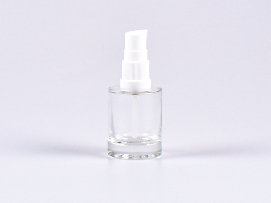 Glasflasche "Raoul" 30ml, mit Lotionspumpe Kunststoff