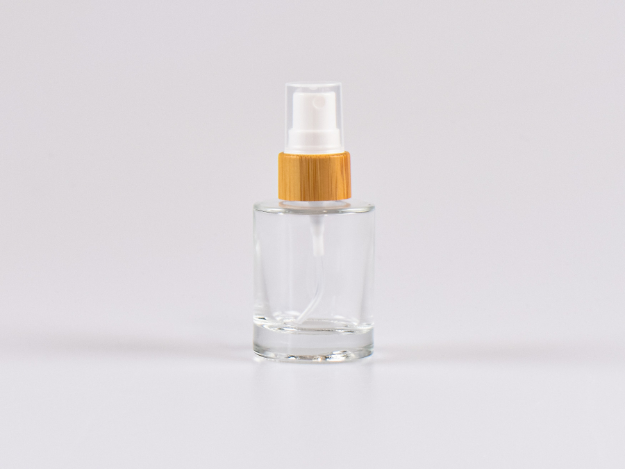 Glasflasche "Raoul" 30ml, mit Zerstäuber Bambus