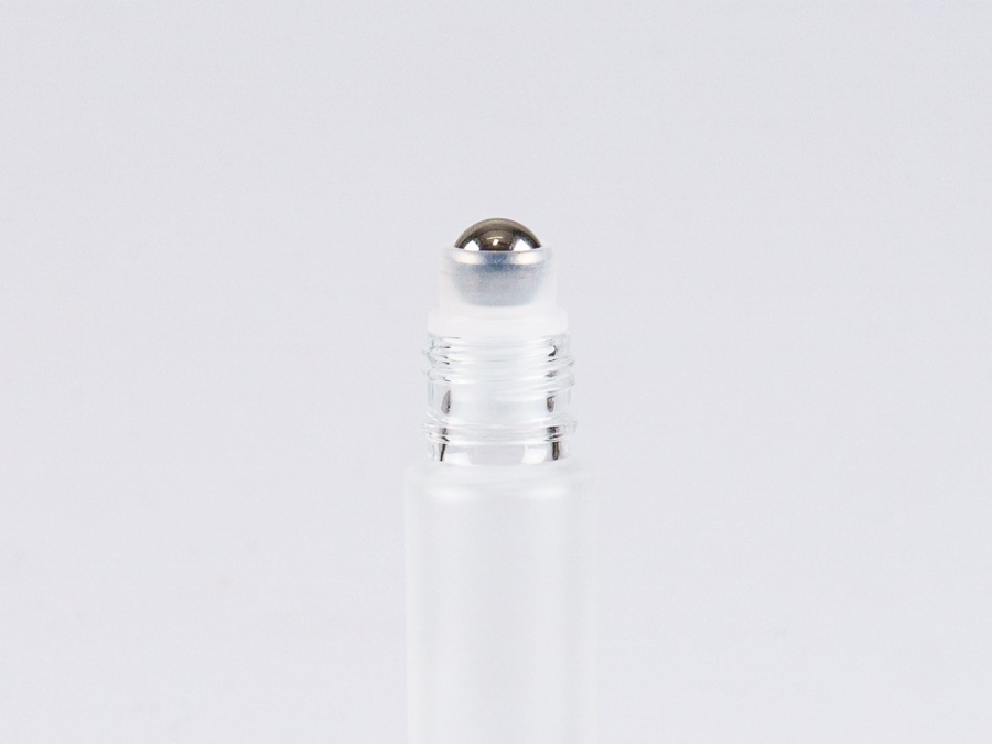 Roll-On-Flasche, säuremattiertes Glas,10ml, Deckel Bambus