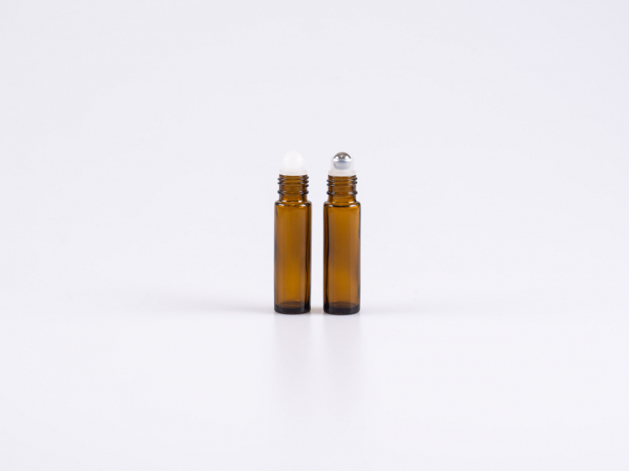 Roll-On-Flasche, Braun/Klarglas, frei kombinierbar, 10ml