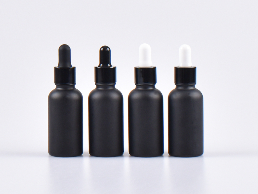 Schwarzglasflasche 30ml, mit Pipette schwarz