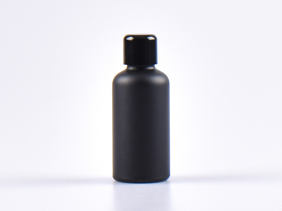 Schwarzglasflasche 50ml, mit Schraubverschluss schwarz