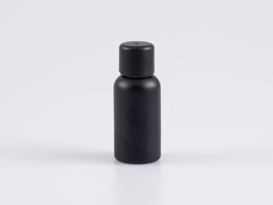 Schwarzglasflasche 50ml, mit Schraubverschluss OV
