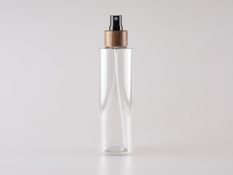 PET Flasche "Sharp" 250ml, mit Zerstäuber Walnut