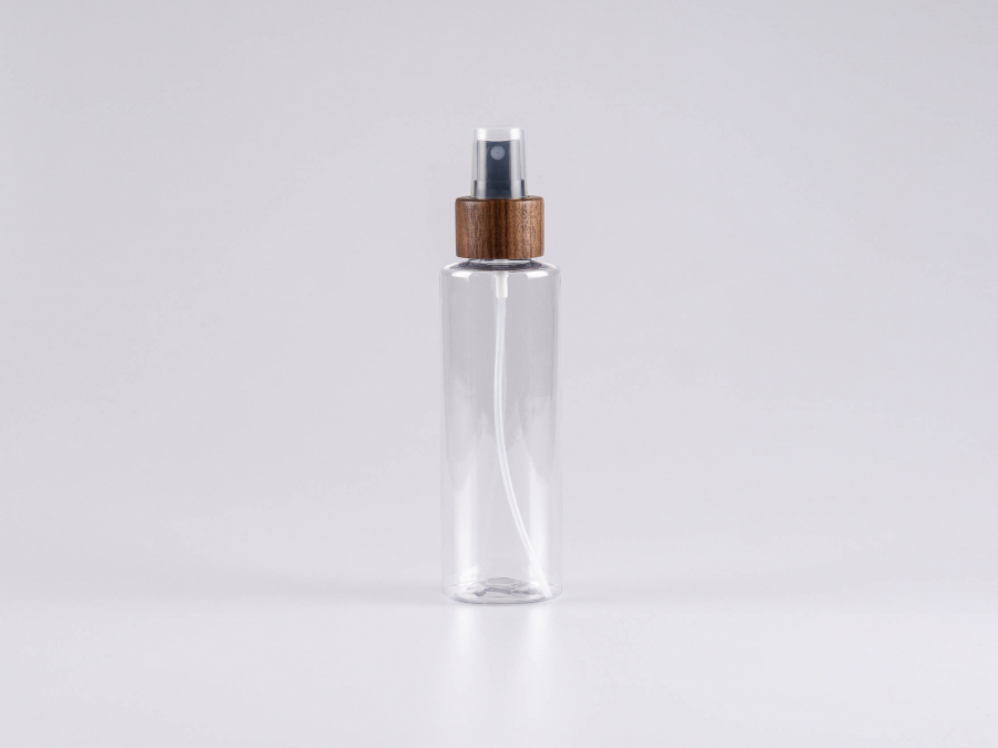 PET Flasche "Sharp" 150ml, mit Zerstäuber Walnut