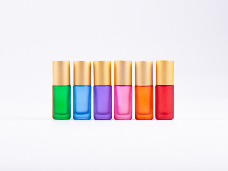 Roll-On-Flasche "Emma" 5ml, color, mit Deckel gold/silber