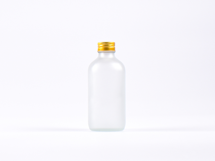 Glasflasche säuremattiert, 250ml, mit Schraubverschluss Aluminium