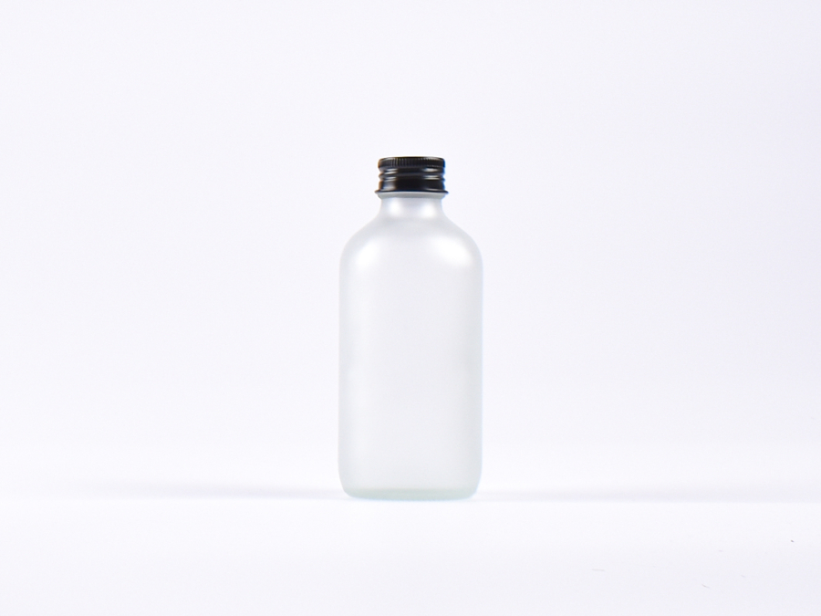 Glasflasche säuremattiert, 250ml, mit Schraubverschluss Aluminium