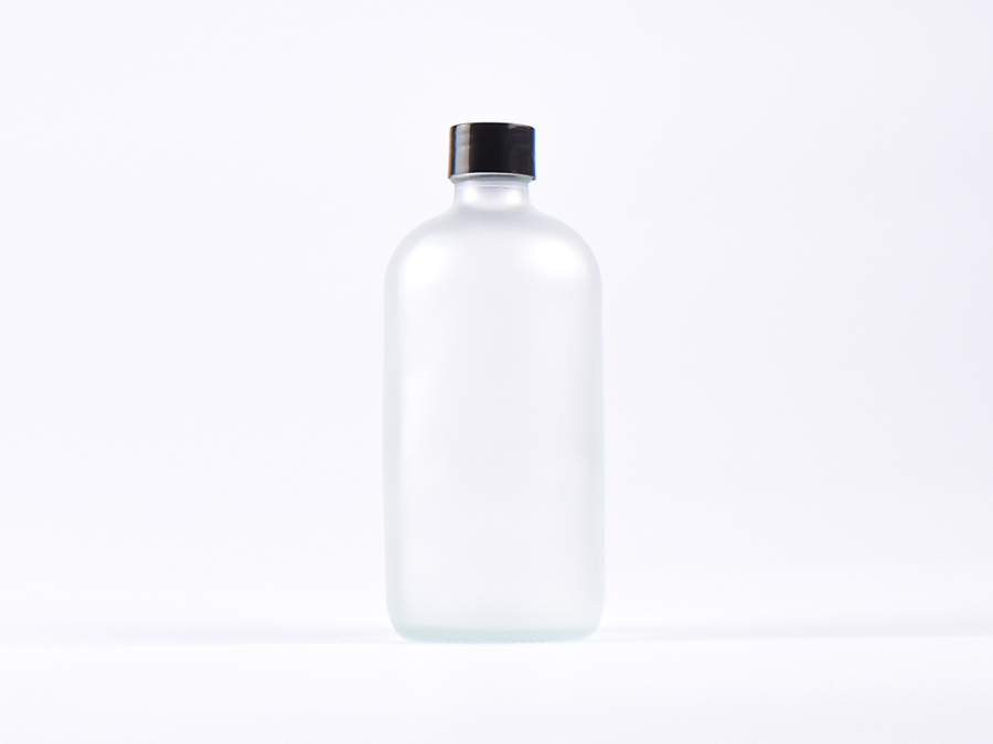 Glasflasche säuremattiert, 500ml, mit Schraubverschluss schwarz
