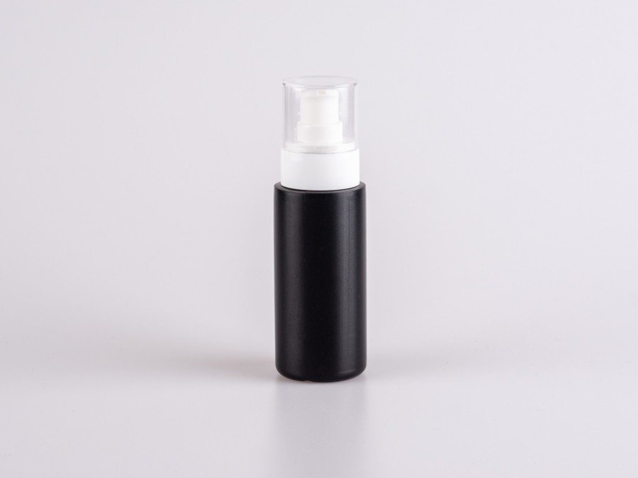 Flasche "Tara" 100ml, matt-schwarz, mit Lotionspumpe "Prime"
