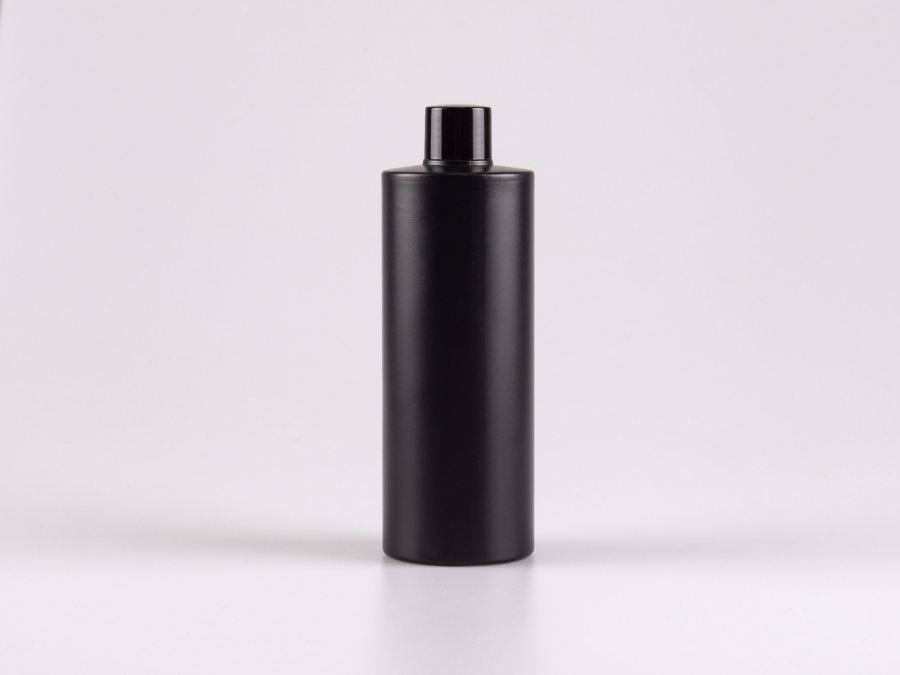 Flasche "Tara" 450ml, matt-schwarz, mit Schraubverschluss weiss/schwarz