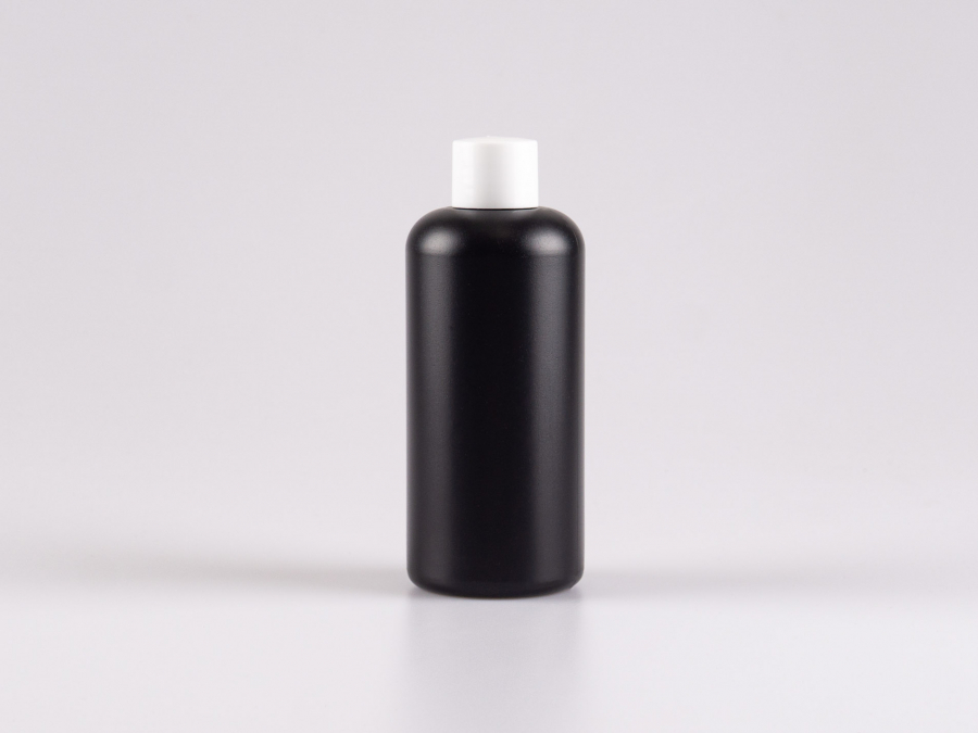 Flasche "Ben" 250ml, mit Tropfmontur weiss/schwarz