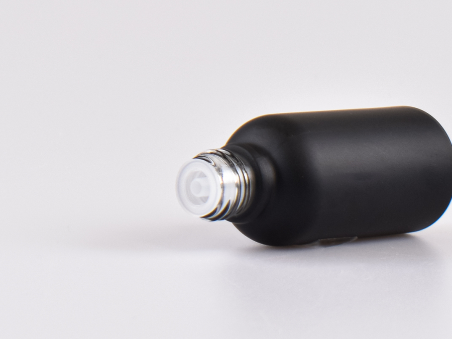 Schwarzglasflasche 50ml, mit Tropfmontur schwarz