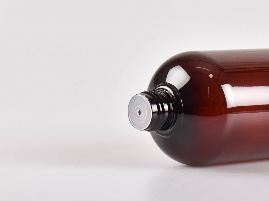 Flasche "Alex" 200ml, mit Tropfmontur Walnut