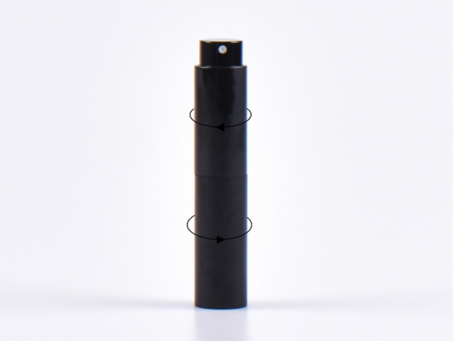 Zerstäuber "Twist" metallic, schwarz, 10ml