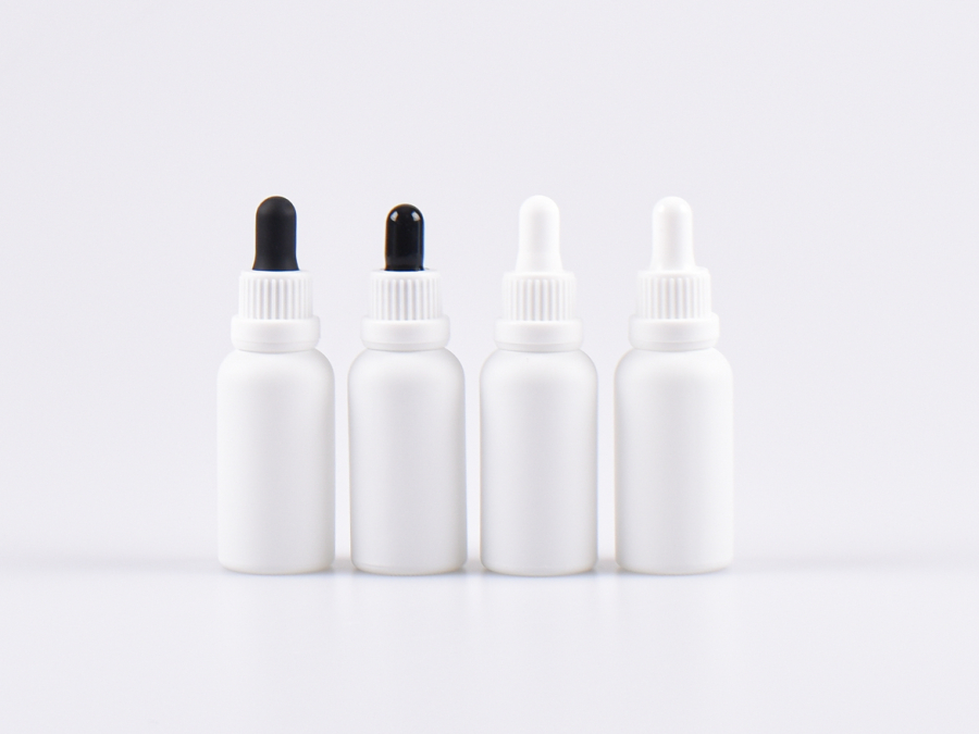 Weissglasflasche 100ml, mit Pipette OV weiss
