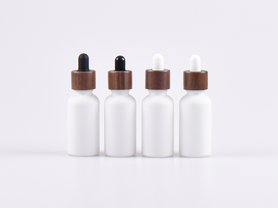 Weissglasflasche 30ml, mit Pipette Walnut