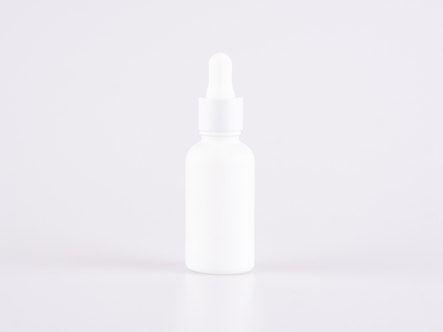 Weissglasflasche 30ml, mit Pipette weiss