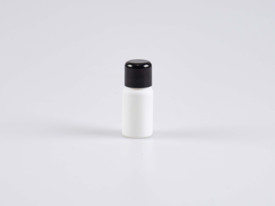 Weissglasflasche 10ml, mit Schraubverschluss schwarz