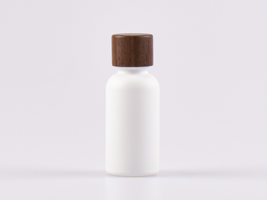 Weissglasflasche 30ml, mit Schraubverschluss Walnut