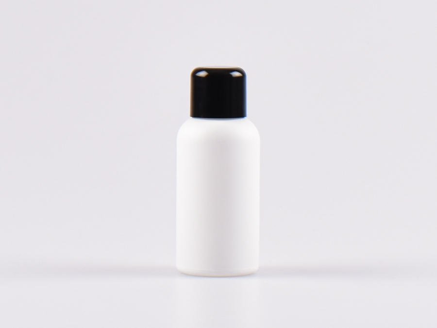 Weissglasflasche 30ml, mit Schraubverschluss schwarz