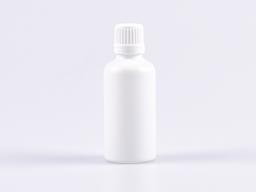 glasflasche-weiss-matt-tropfmontur