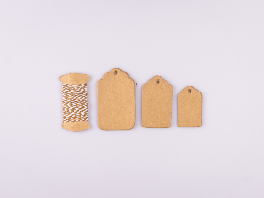 Geschenklabel Papier "Color", 15er Set - nature