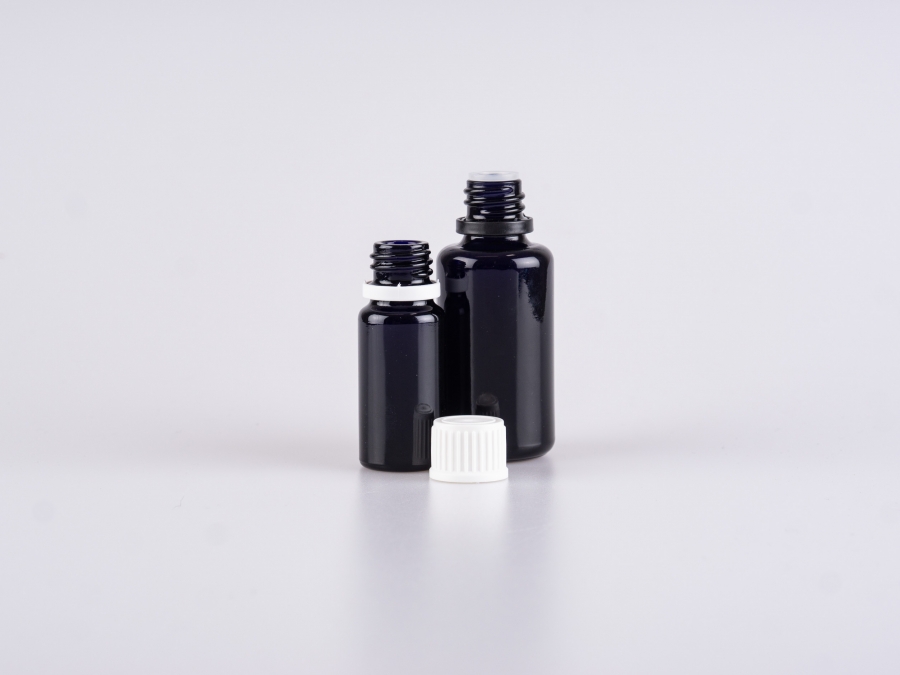MIRON Violettglasflasche 10ml, mit Tropfmontur für wässrige Lösungen