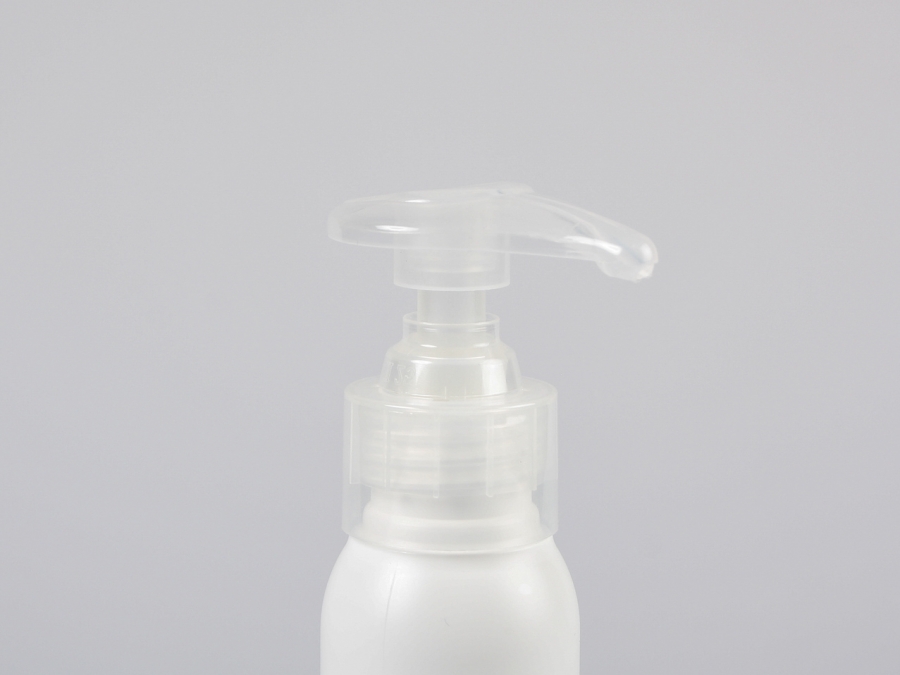 Flasche "Tara" 100ml, matt-weiss, mit Dispenser transparent