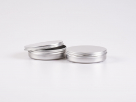 Aluminiumdose, 150ml, flache Form, silber