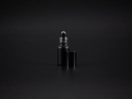 Schwarzglasflasche 10ml, mit Roll-On Glas/Stahl